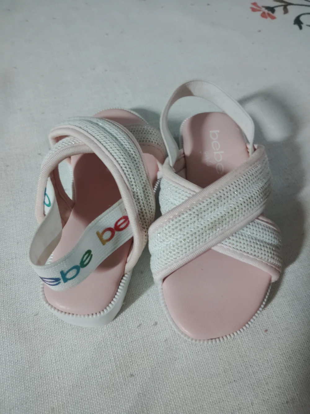 bebe Girls White Floral Mary Janes & Pink Crisscross Sandals